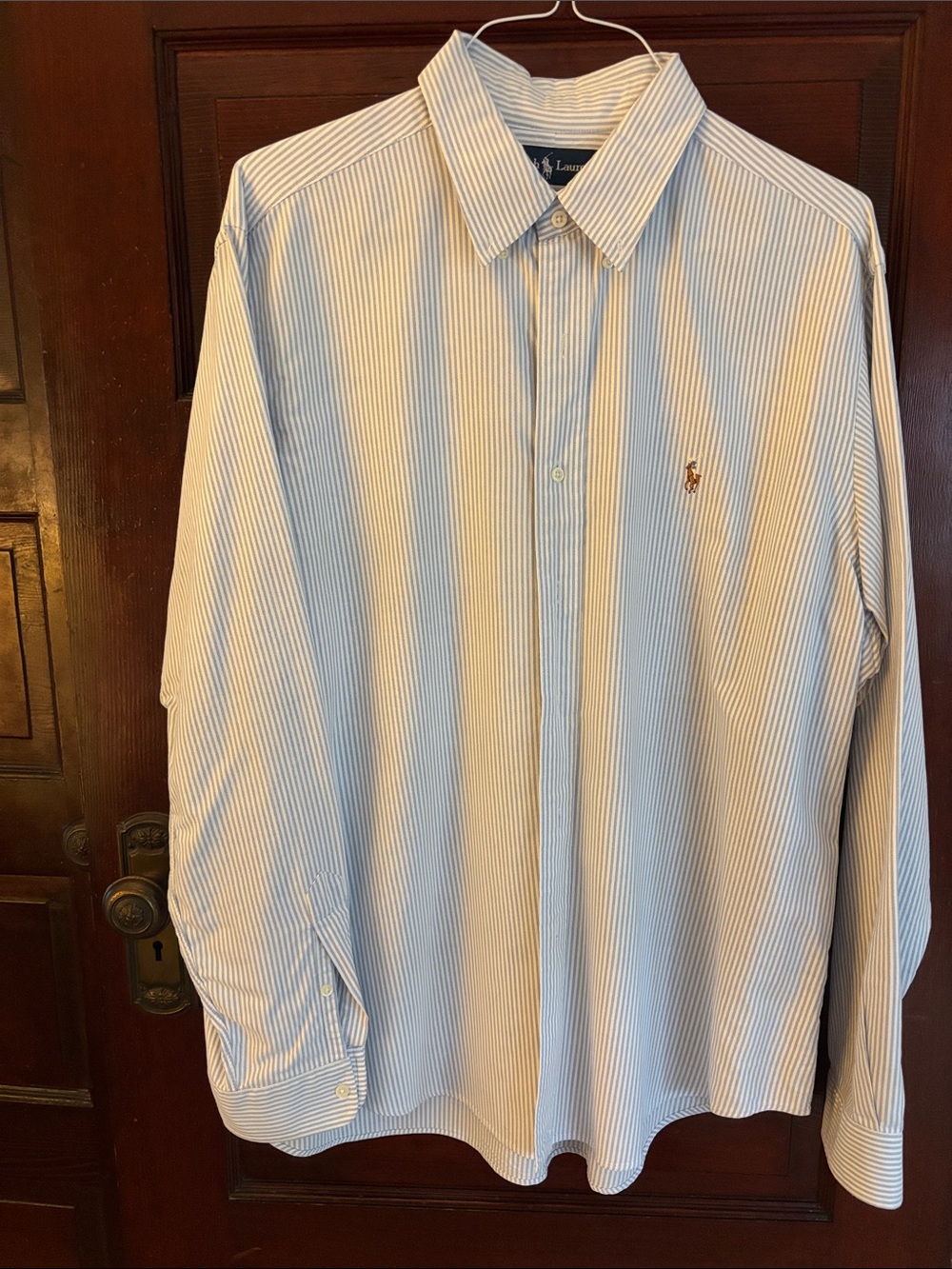 Ralph Lauren Light Blue and White Striped Dress Shirt